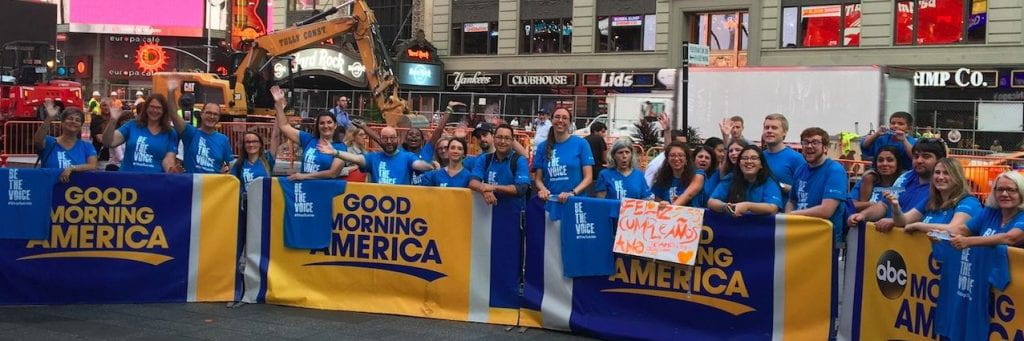 American Foundation for Suicide Prevention colleagues and supporters at “Good Morning America.” (Image source: themighty.com/2016/09/suicide-prevention-foundation-asked-to-move-on-good-morning-america/)